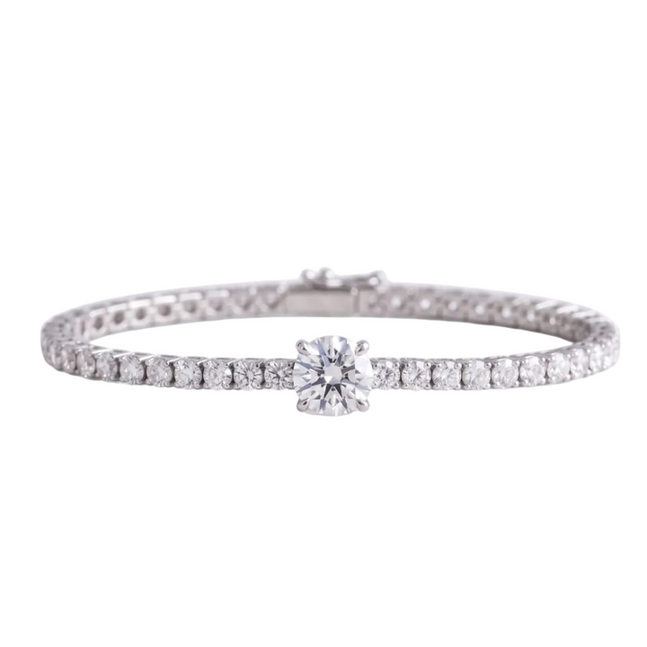 Signature Center Tennis Bracelet : Diamond Round Cut (MG225)