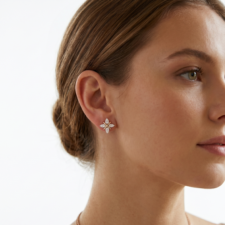 Crosslight Stud Earrings (MG360)