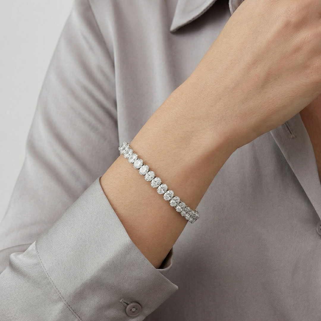 Oval Cut East-West Type Tennis Bracelet (MG161)