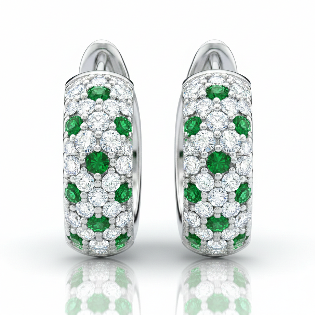 Pave Mosaic Hoops (MG129)