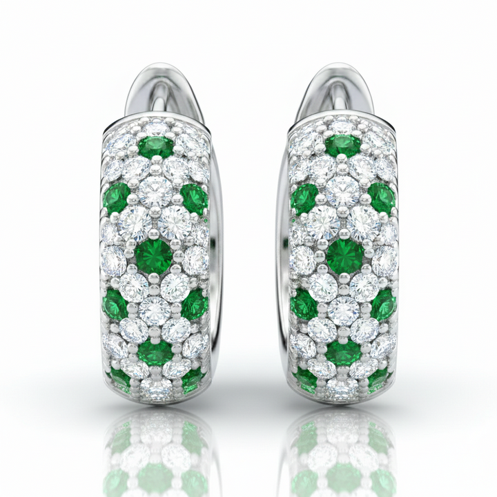 Pave Mosaic Hoops (MG129)
