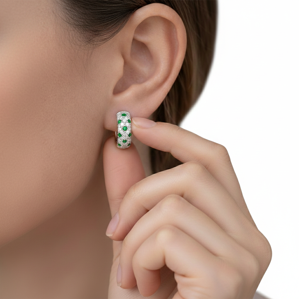 Pave Mosaic Hoops (MG129)