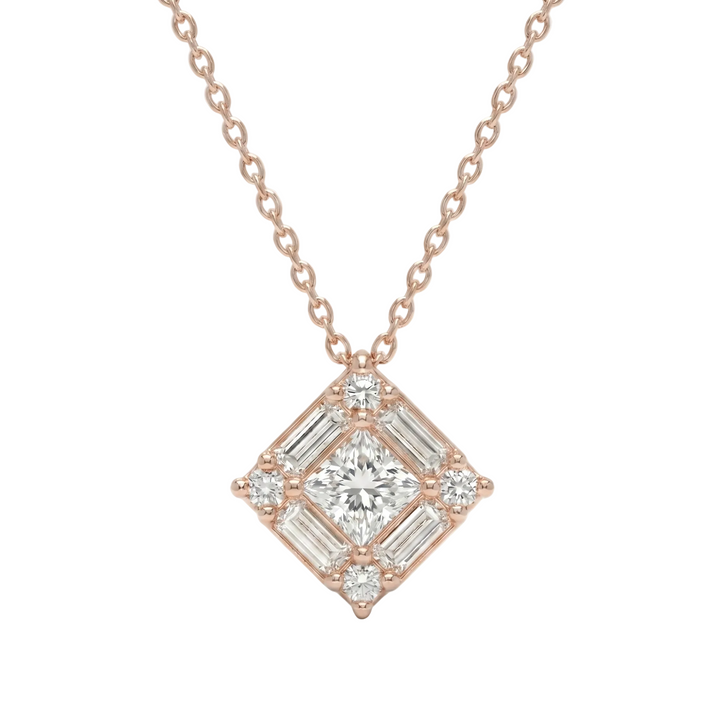 Tilted Frame-Diamond Necklace (MG358)