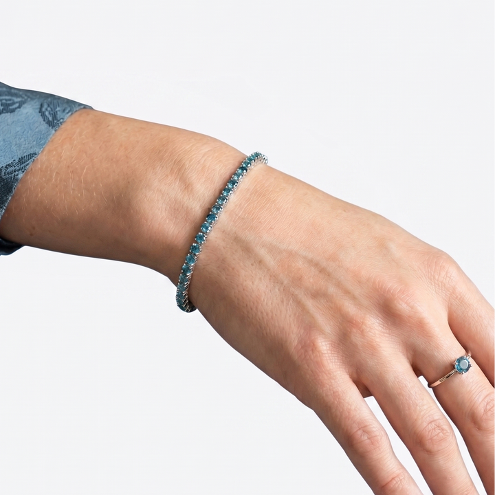 Azure Line Tennis Bracelet (MG218)