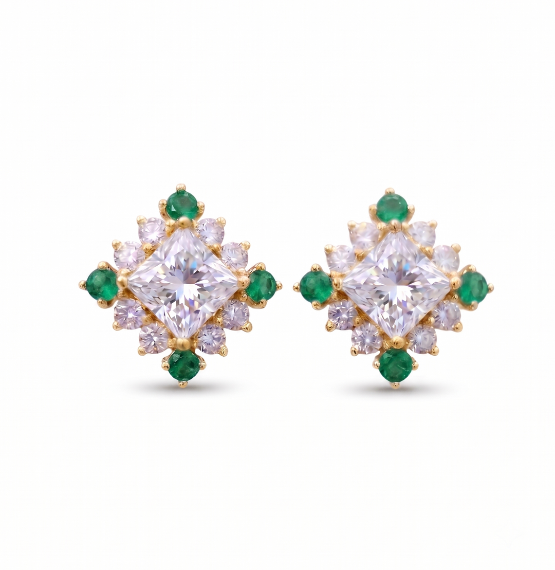 Asteria Green Stud Earrings (MG304)