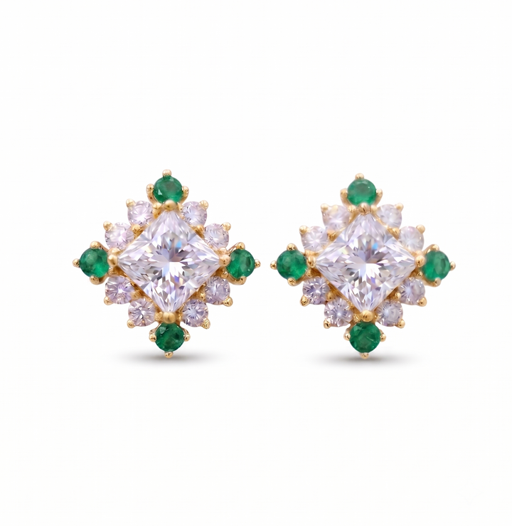 Asteria Green Stud Earrings (MG304)