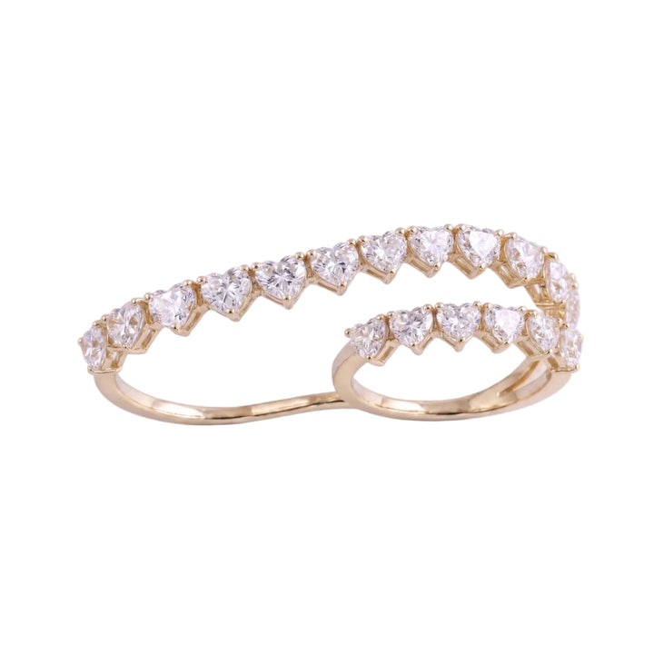 Heart Shape Diamond Double-Finger Ring (MG468)
