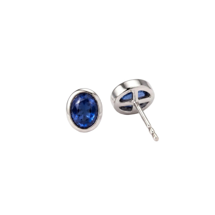 Oval Sapphire Bezel Studs (MG480)