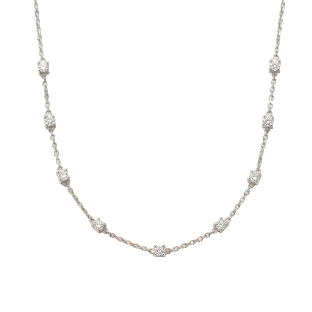 Floating Diamond Station Necklace (MG308)