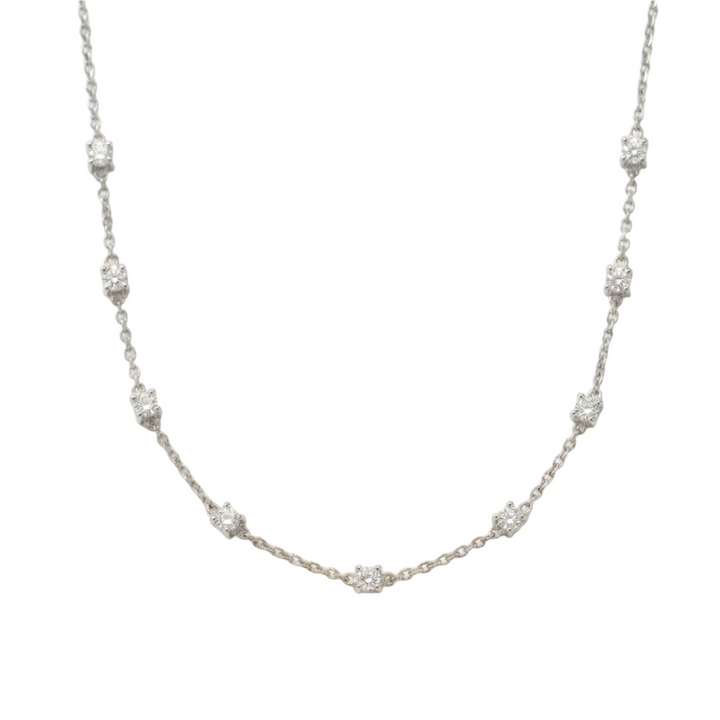 Floating Diamond Station Necklace (MG308)