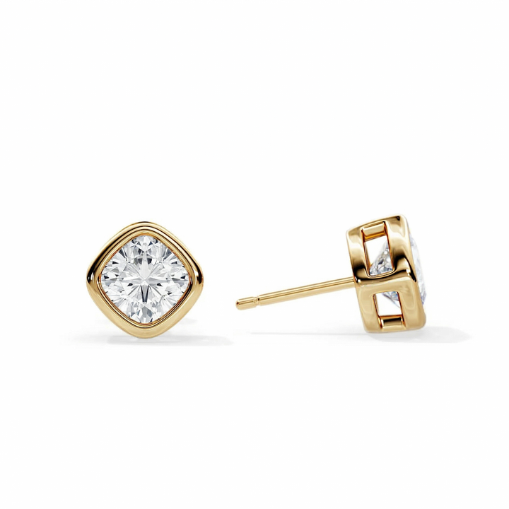 Frame Cushion Diamond Studs (MG148)