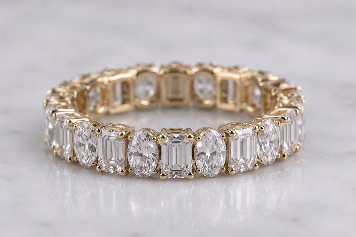 Emerald Oval Rhythm Eternity Ring (MG246)