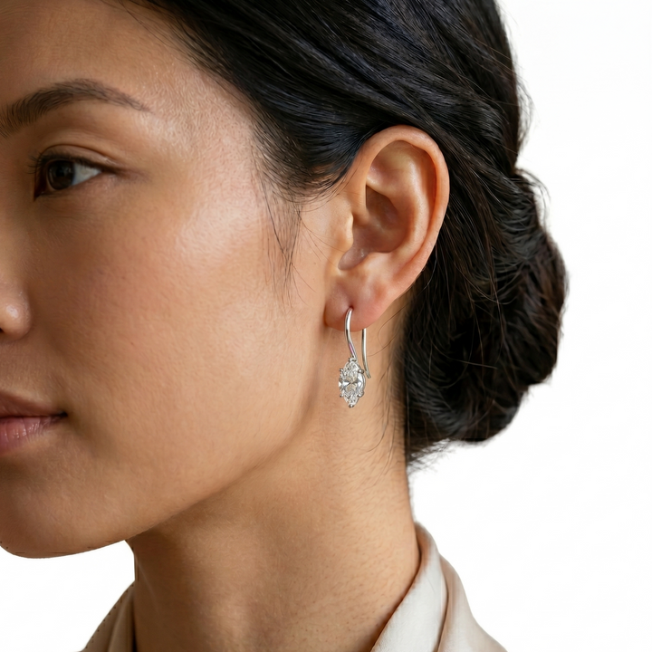 Luna Marquise Hook Earrings (MG328)