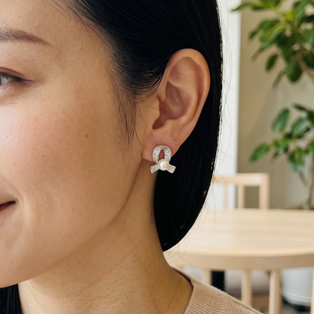 Lustrous Ribbon Earring (MG091)