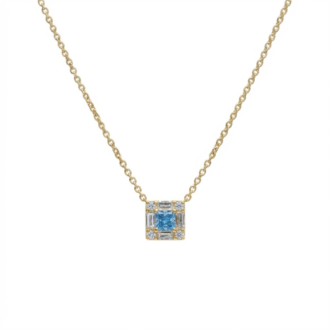 Frame Blue Diamond Necklace (MG180)