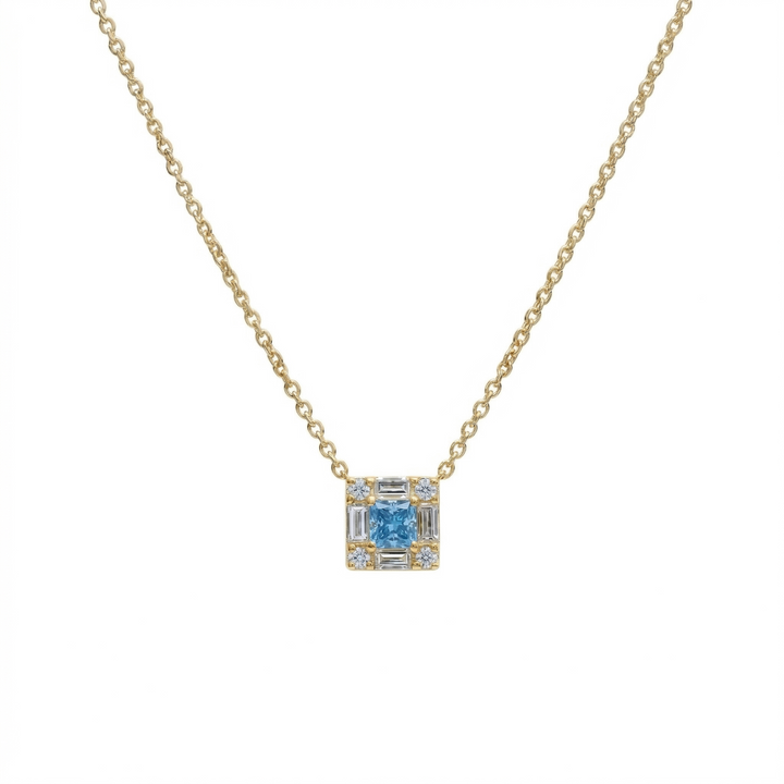 Frame Blue Diamond Necklace (MG180)