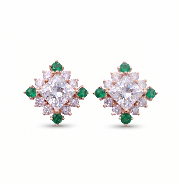Asteria Green Stud Earrings (MG304)