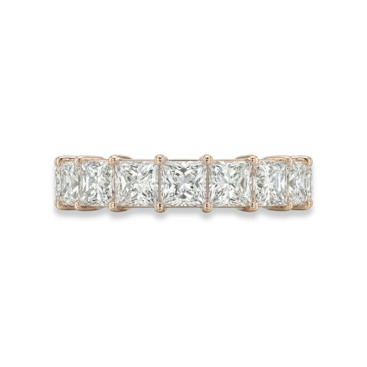 Cushion Cut Eternity Ring in 18K Rose Gold