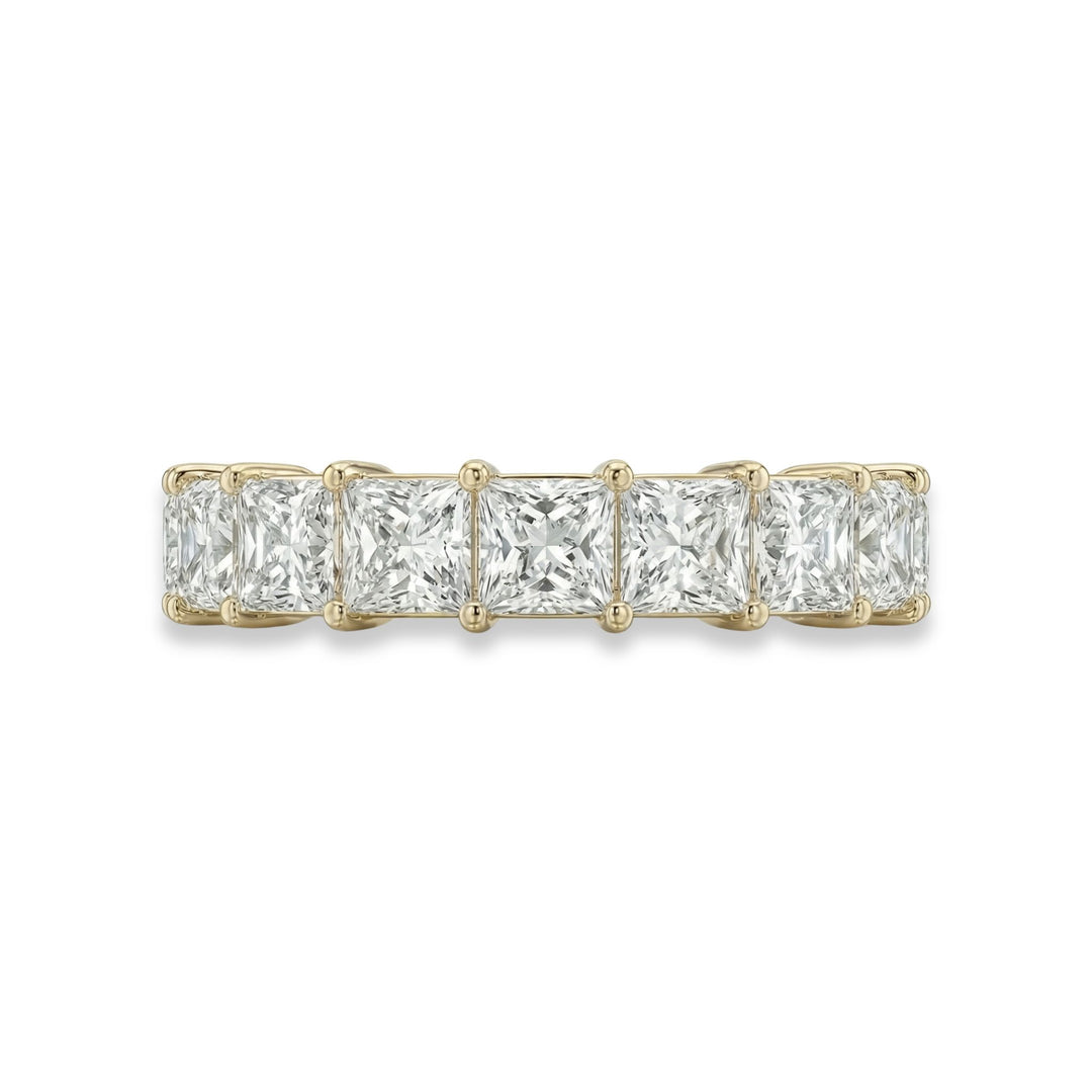 Cushion Cut Eternity Ring in 18K Yellow Gold