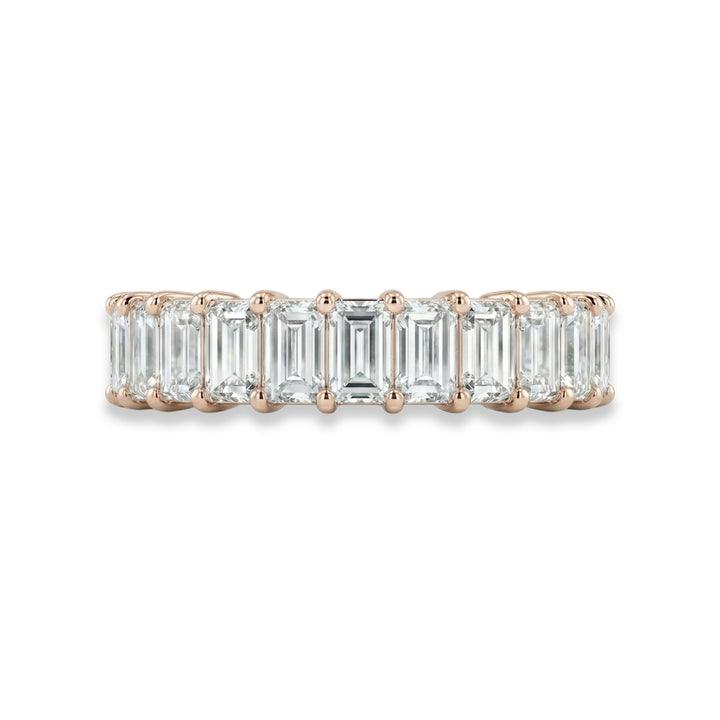 Emerald Eternity Ring in Rose Gold