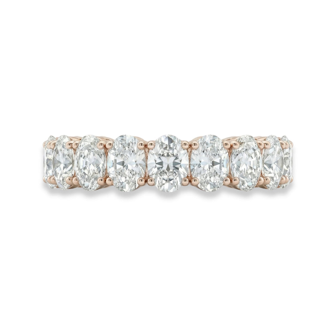 Oval Cut Eternity Ring in 18K Rose Gold