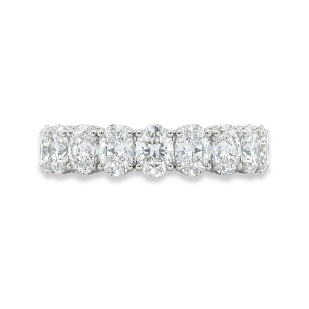 Oval Cut Eternity Ring in Platinum