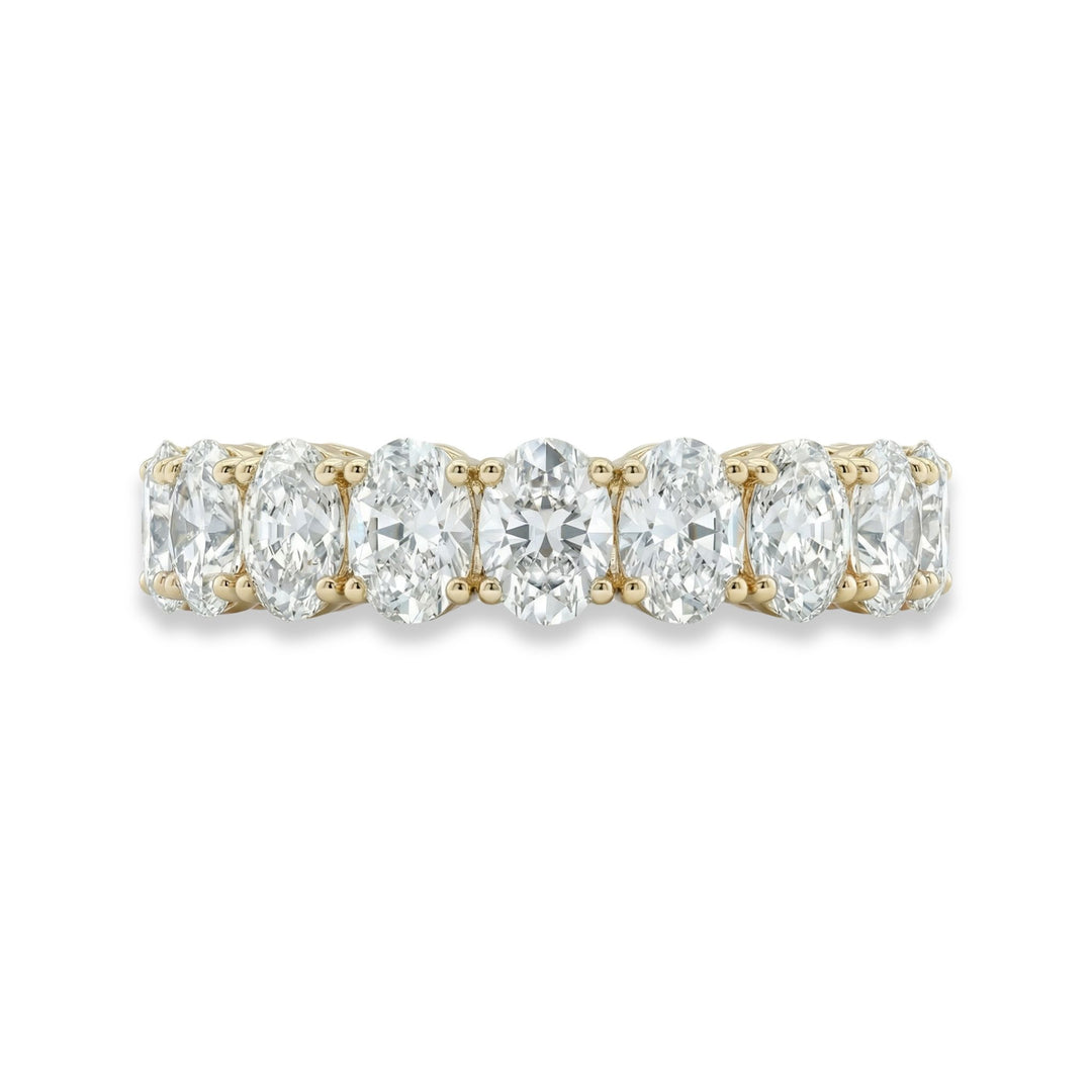 Oval Cut Eternity Ring in 18K Yellow Gold