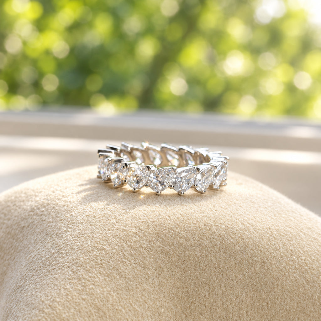 Luminous Cascade Pear Eternity Ring (MG249)
