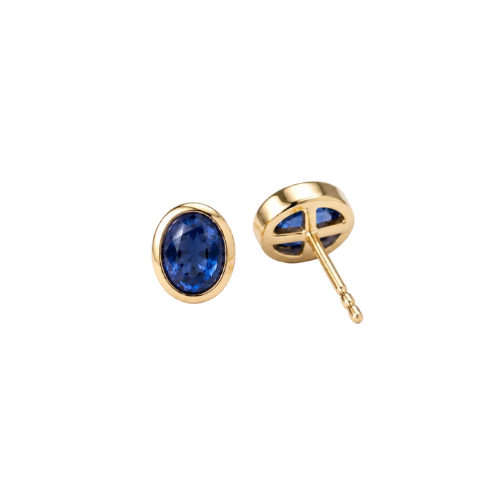 Oval Sapphire Bezel Studs (MG480)