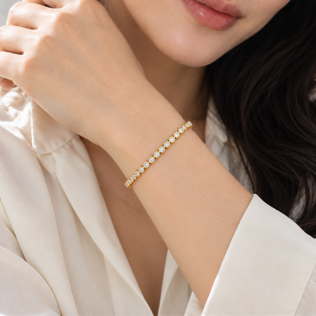 Heart Shape Cut Tennis Bracelet