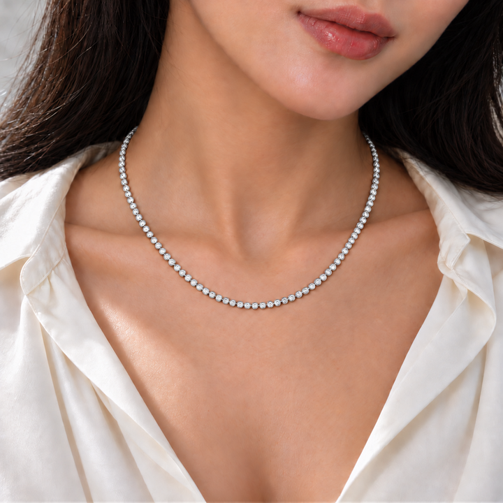 Lumière Bezel Tennis Necklace (MG472)