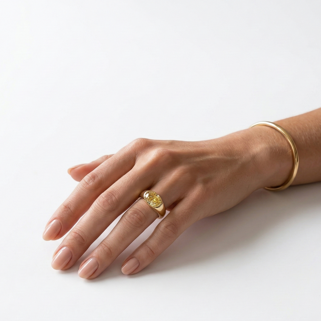 Aurelia Oval Ring-Yellow Diamond (MG132)