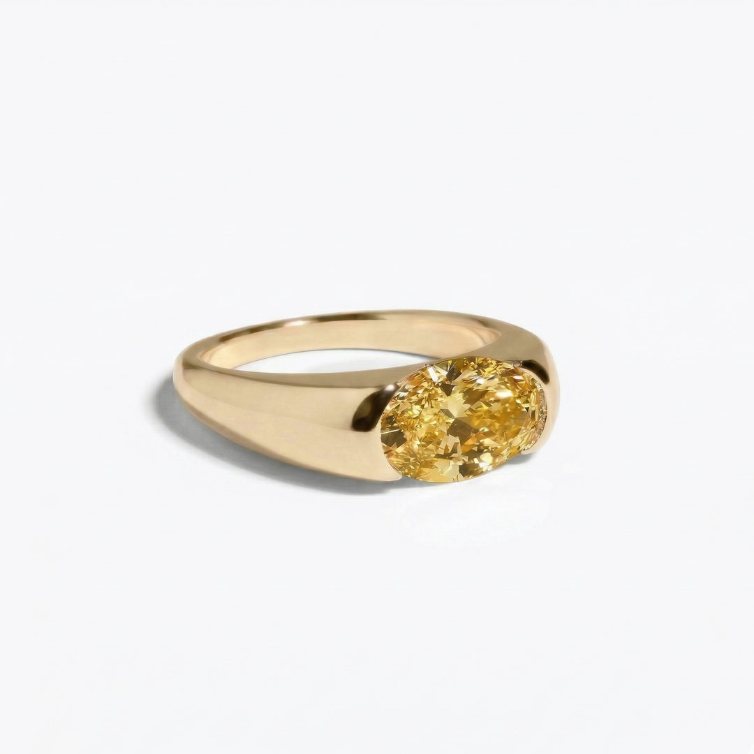 Aurelia Oval Ring-Yellow Diamond (MG132)