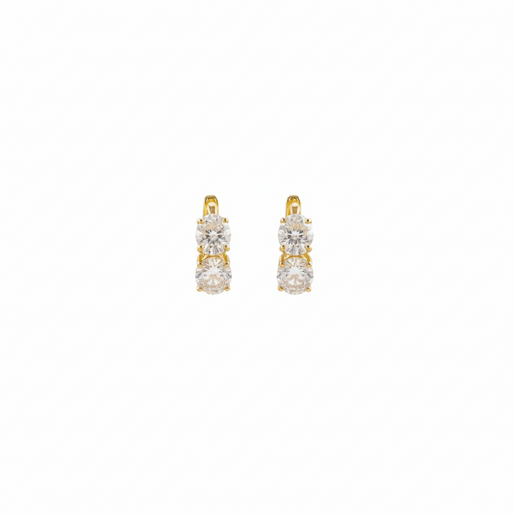 Yellow gold oval diamond hoop earrings 2.0ct lab-grown M Grace Jewelry