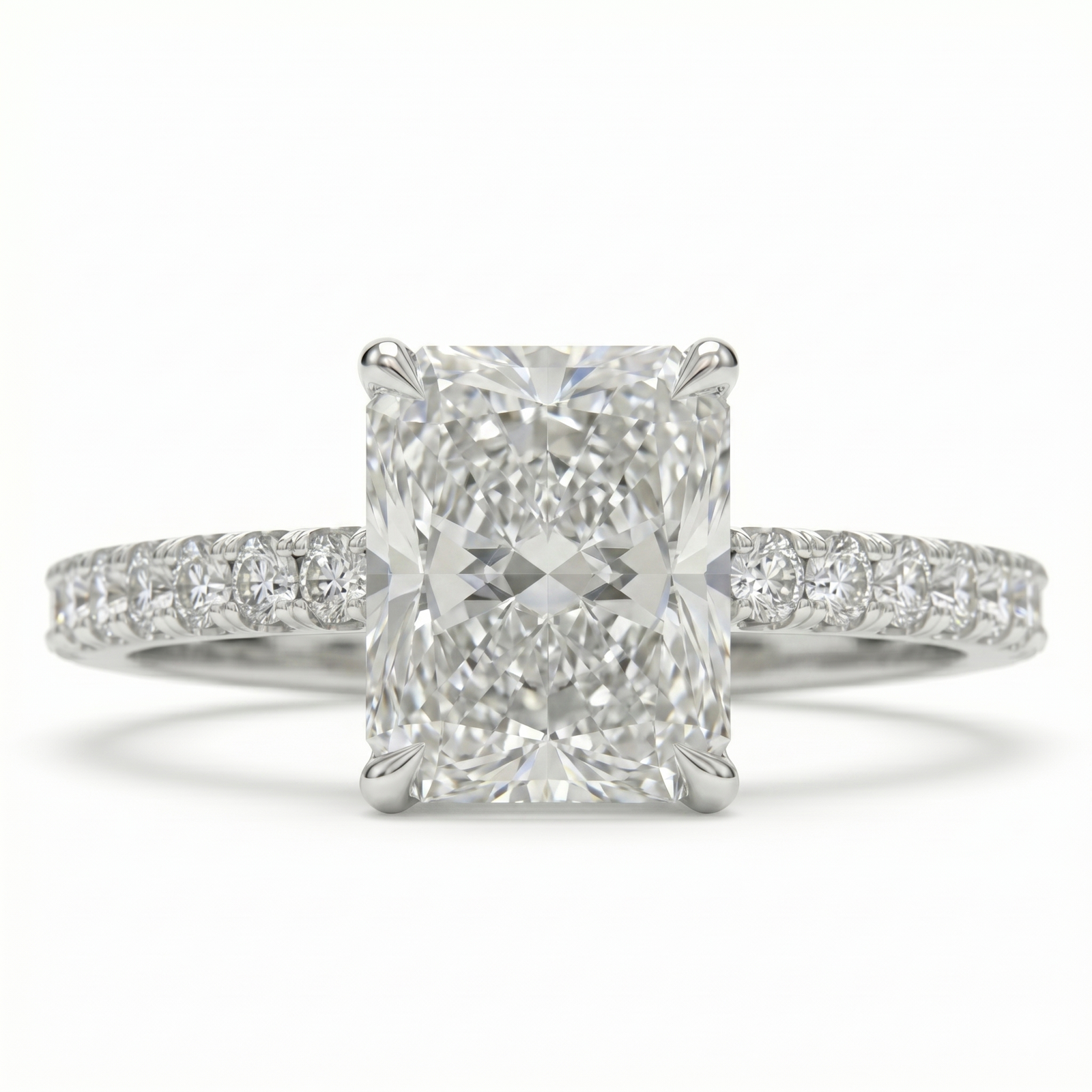 Eternal Radiant - Radiant Cut Diamond Half Eternity Band Ring in Platinum | M Grace Jewelry