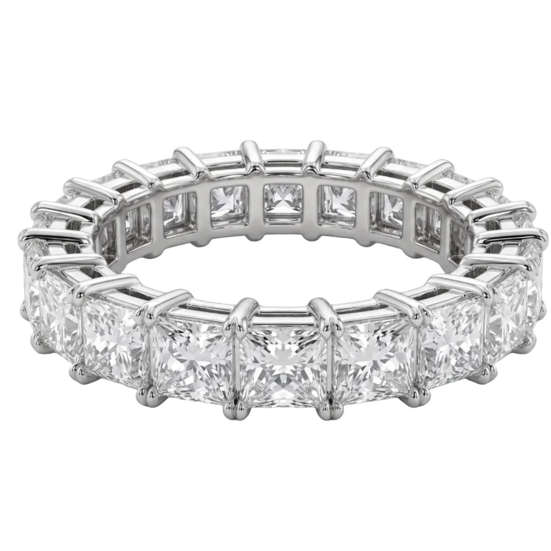Princess Cut Full Eternity Ring in Platinum | M Grace Jewelry