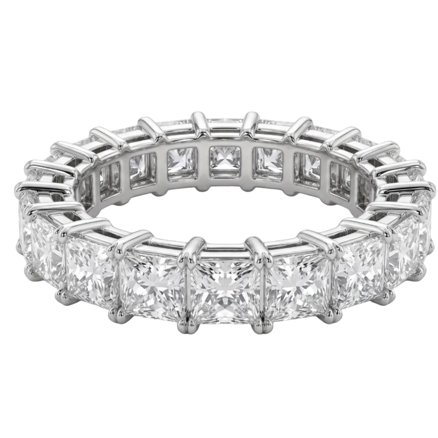 Princess Cut Full Eternity Ring in Platinum | M Grace Jewelry