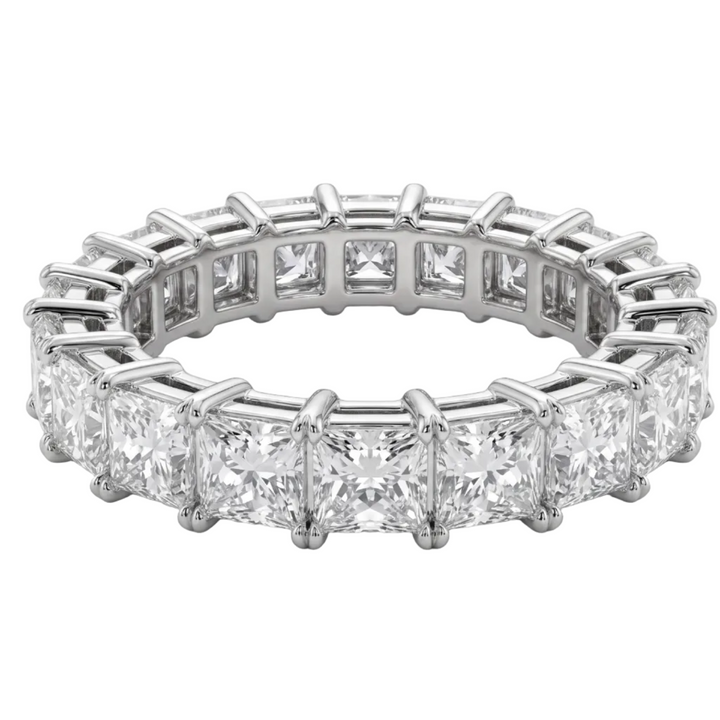 Princess Cut Full Eternity Ring in Platinum | M Grace Jewelry