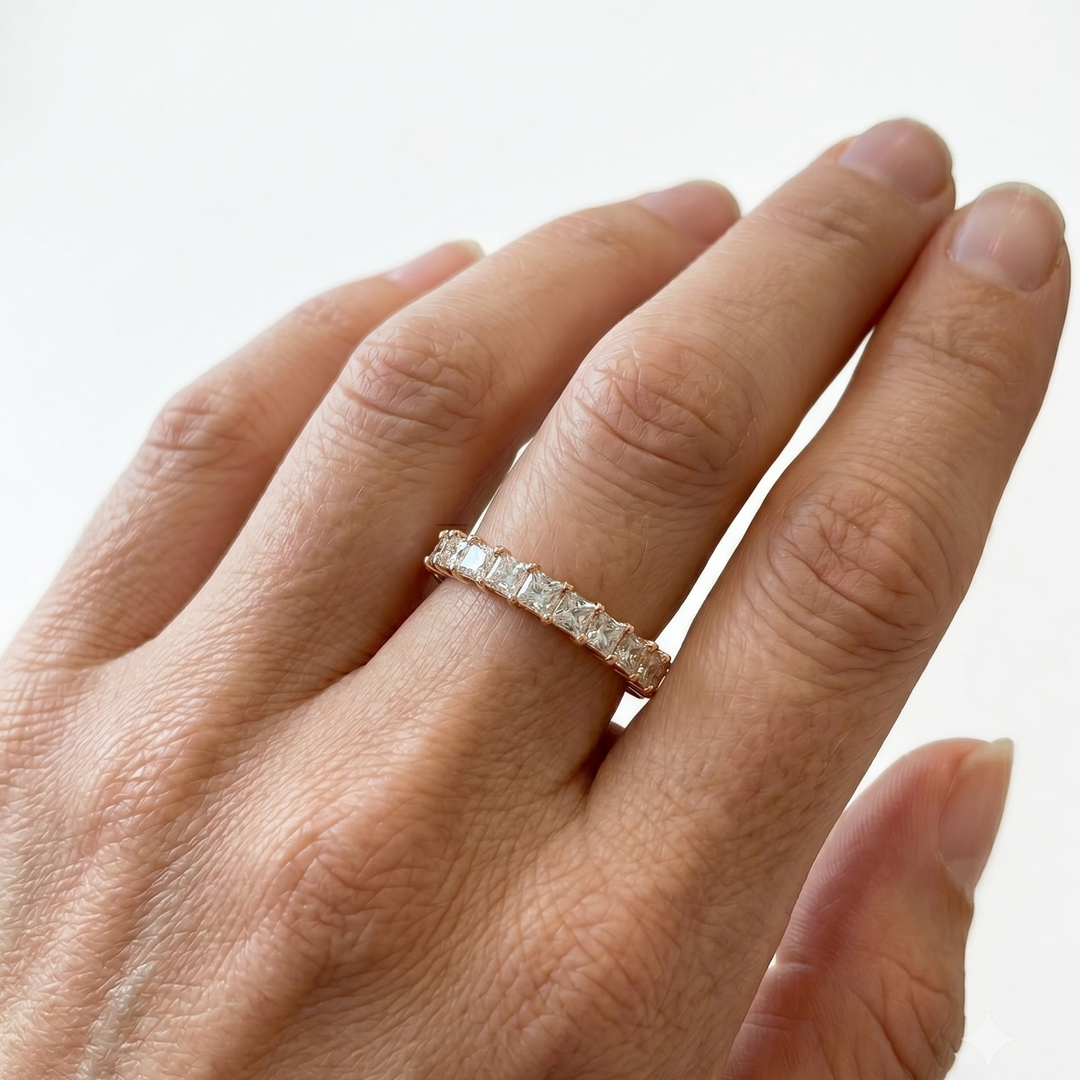 Princess Cut Full Eternity Ring | M Grace Jewelry