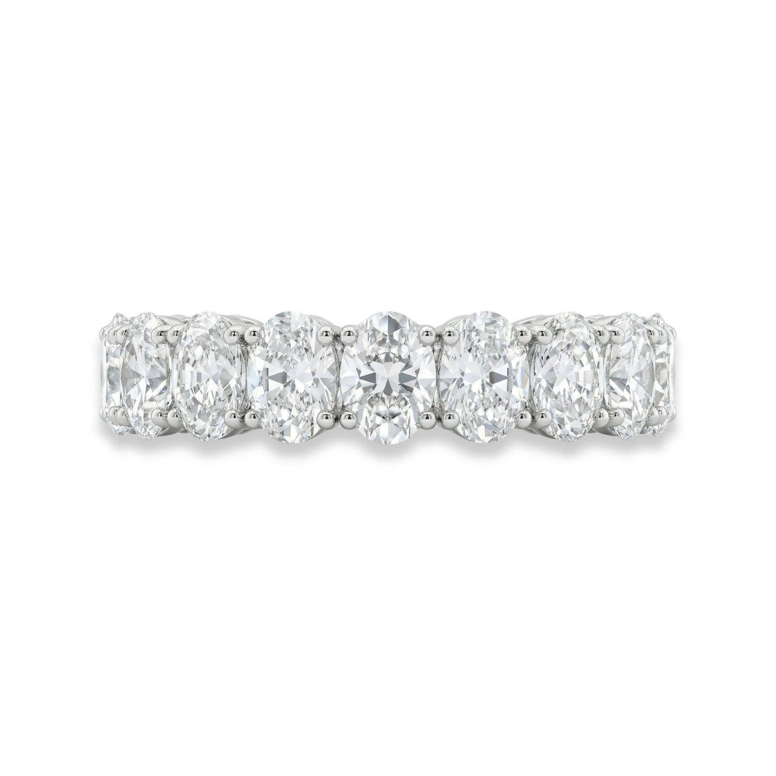 Oval Cut Eternity Ring in Platinum | M Grace Jewelry