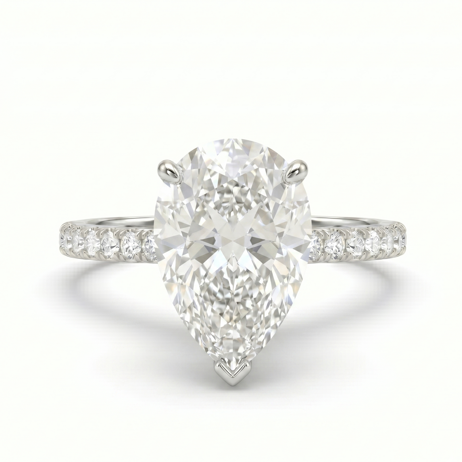 Eternal Pear Shape Ring in Platinum | M Grace Jewelry