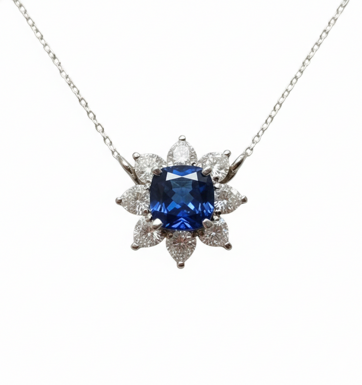 Sapphire Bloom Necklace | M Grace Jewelry