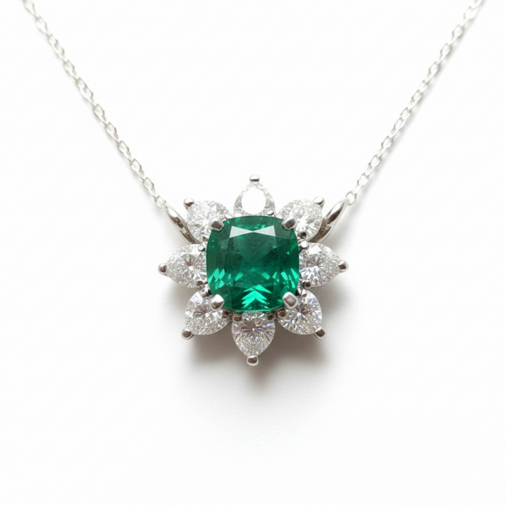 Emerald Bloom Necklace | M Grace Jewelry