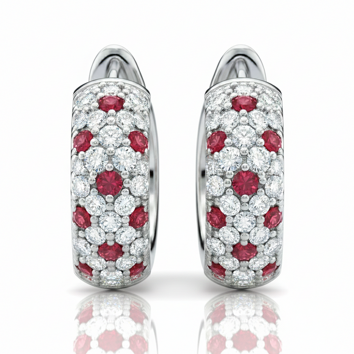 Pave Mosaic Hoops (MG129)