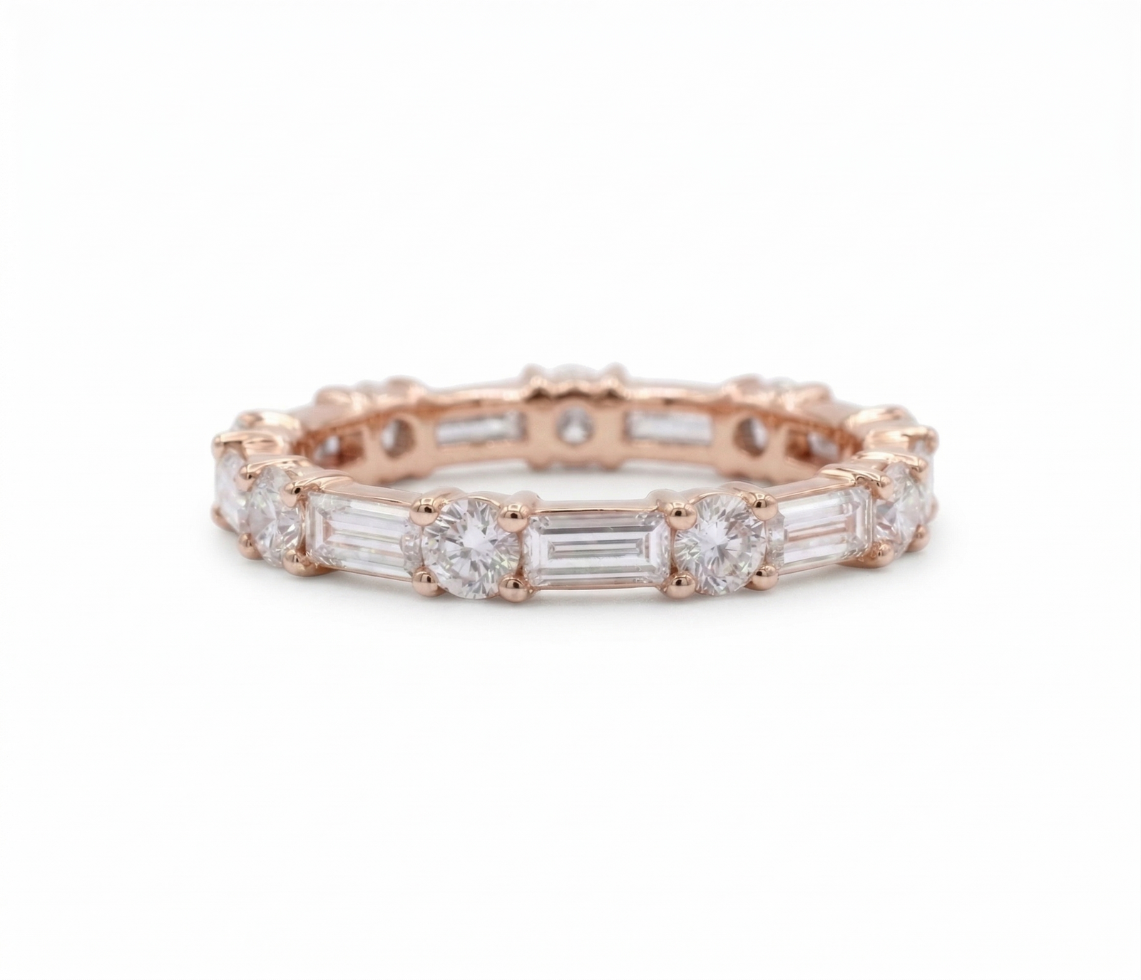 Harmony Eternity Ring in 18K Rose Gold | M Grace Jewelry