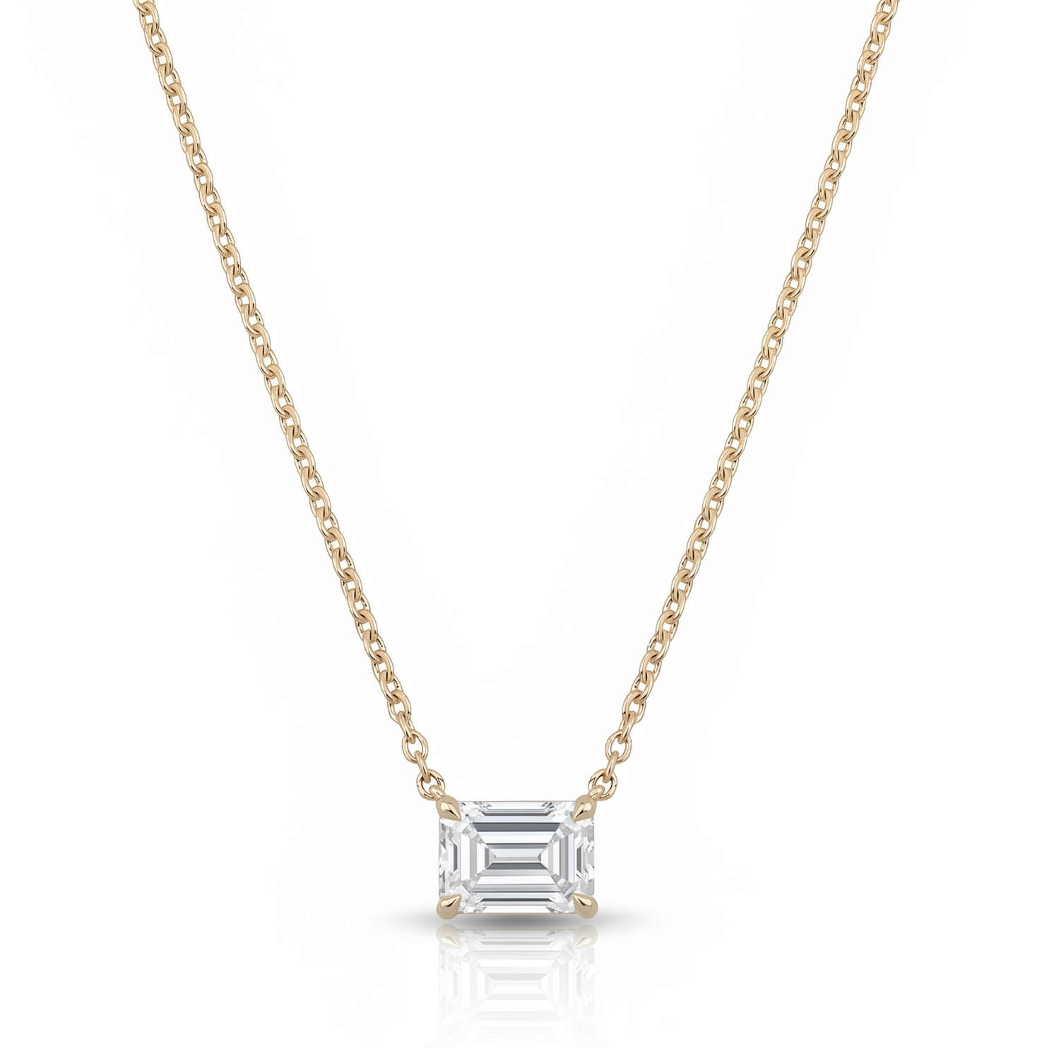 Prism Square Pendant in 18K Yellow Gold | M Grace Jewelry