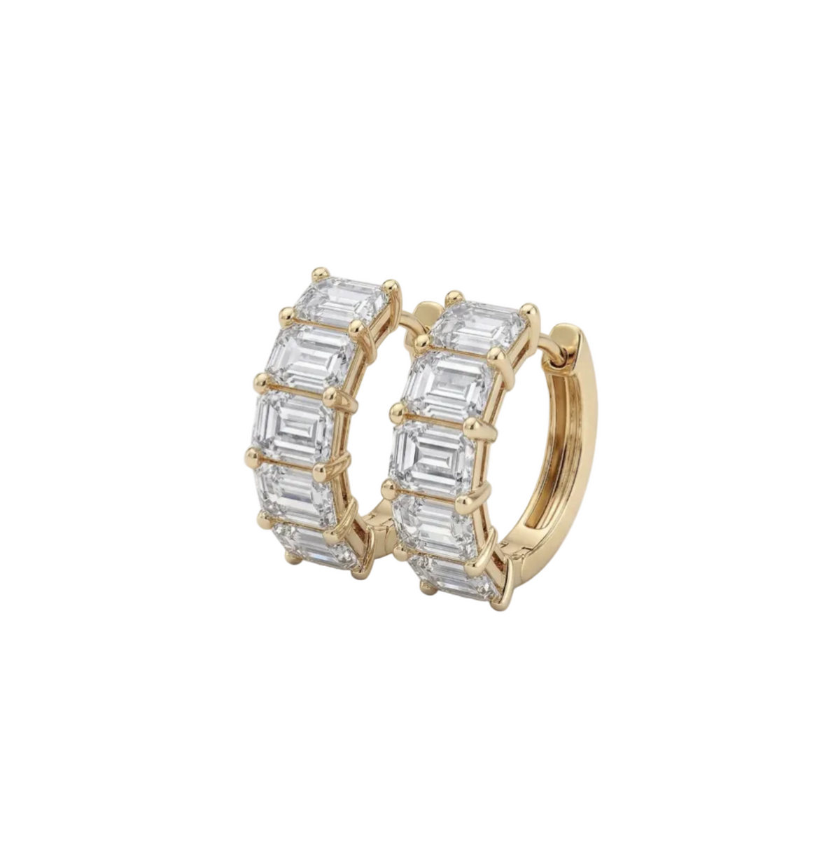 Cascade Emerald Hoops in 18K Yellow Gold | M Grace Jewelry