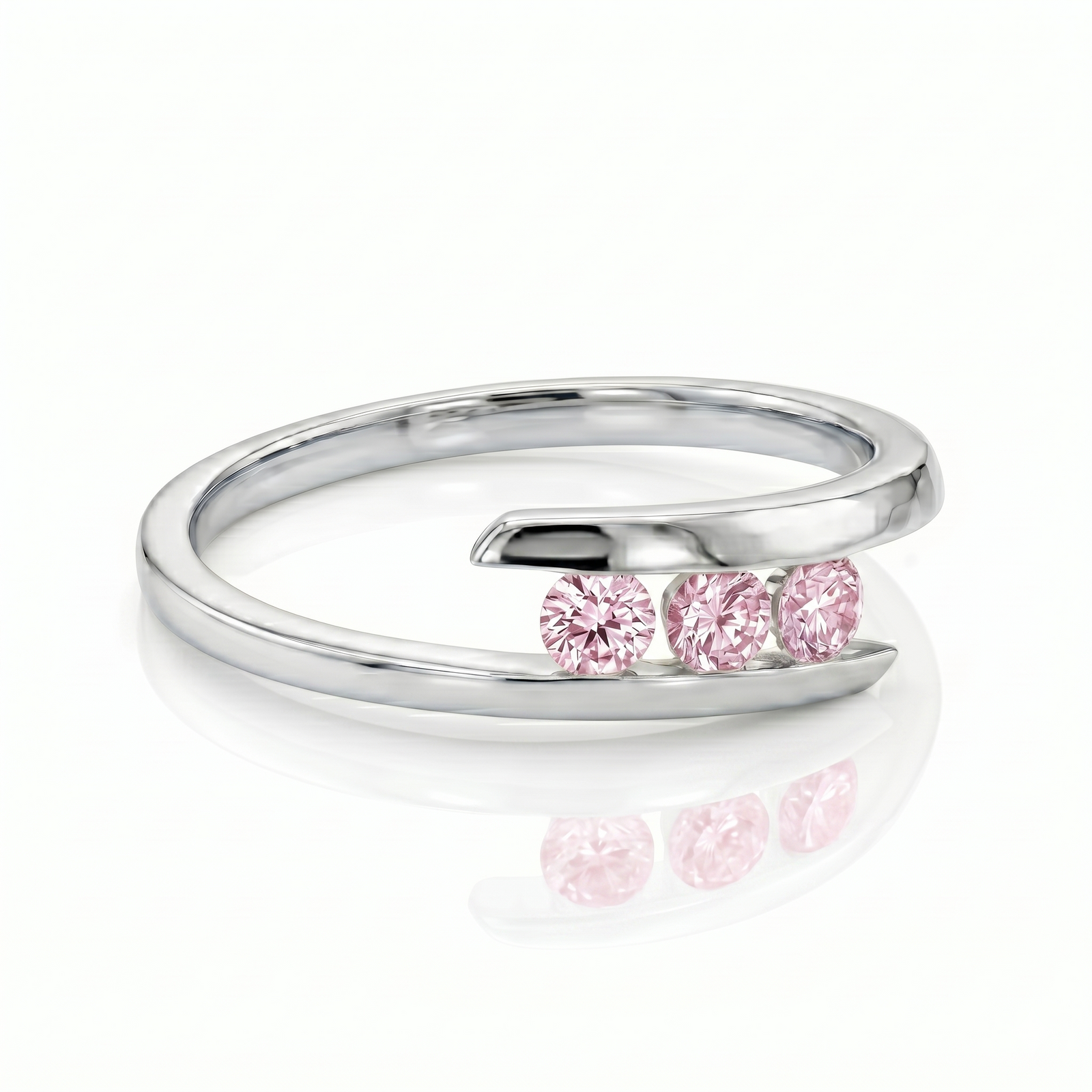 Arc Trio Pink Ring in Platinum | M Grace Jewelry
