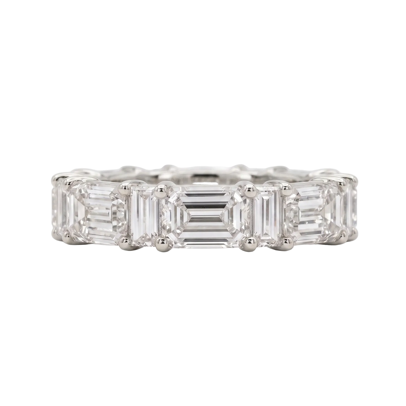 Emerald Line Ring in Platinum | M Grace Jewelry