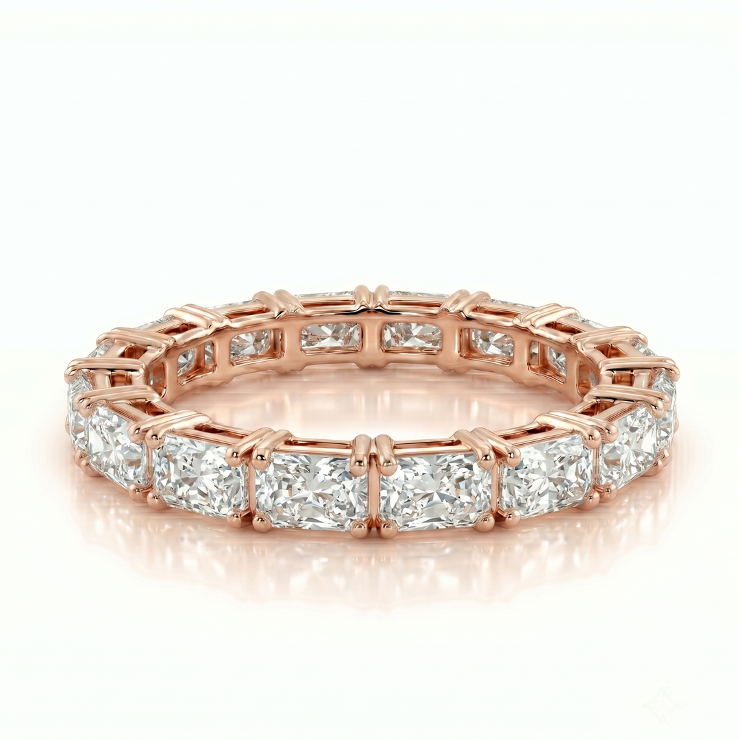 Axis Radiant Eternity in 18K Rose Gold | M Grace Jewelry